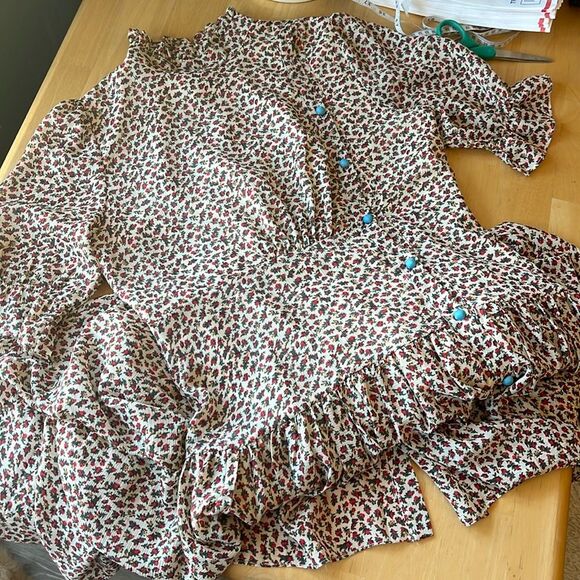 Peasant Midi Sleeved Dress Medium Beulah Article& - Picture 3 of 5